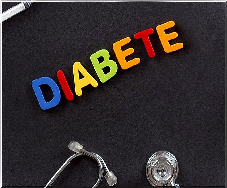 Diabetes written in colorful letters